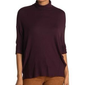 Women’s H by Bordeaux turtleneck 3/4 sleeve ribbed top size xs